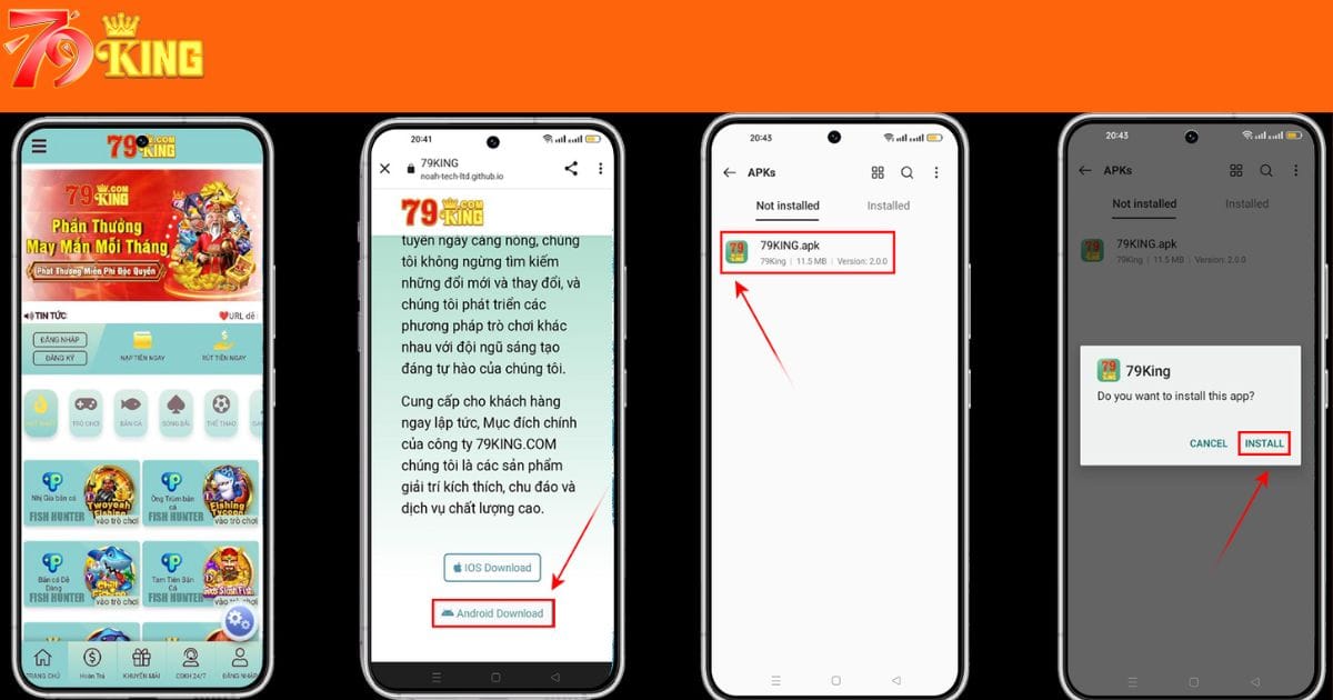 Cách tải App 79King về điện thoại Android theo từng bước