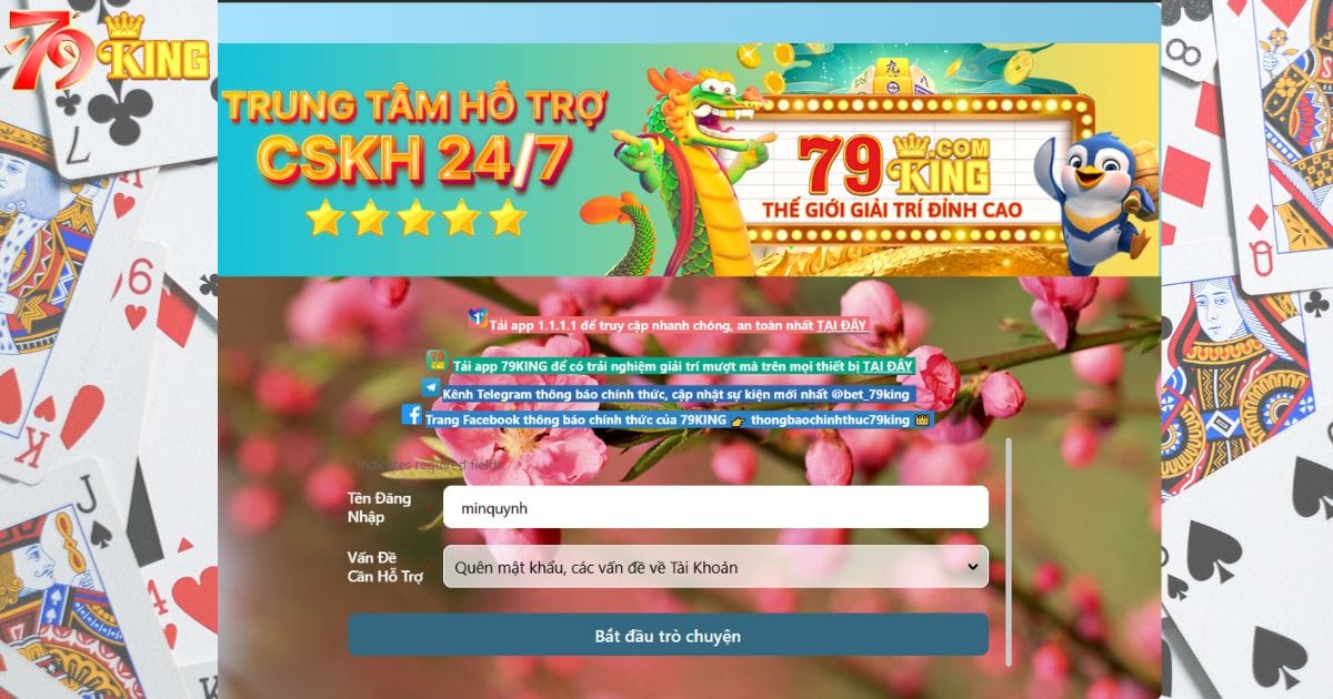 Live chat với CSKH 79KING để được xử lý